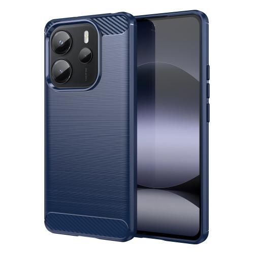 Xiaomi Redmi Note 14 4G 163.25mm Carbon Fiber Brushed Texture TPU Husa (Blue)