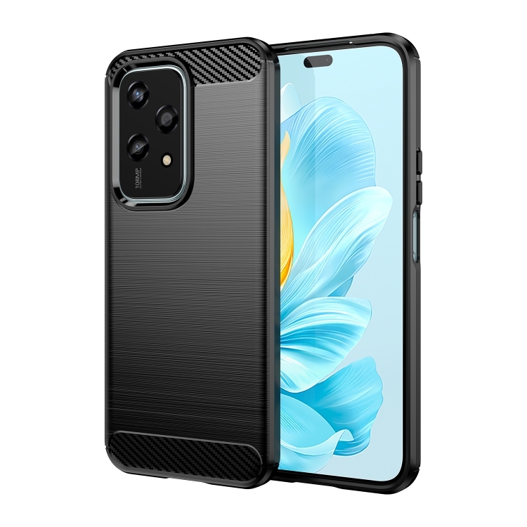 Honor 200 Lite Global Brushed Texture Carbon Fiber TPU Phone Husa (Black)