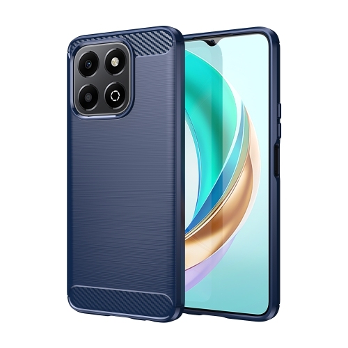 Honor X6b Brushed Texture Carbon Fiber TPU Phone Husa (Blue)