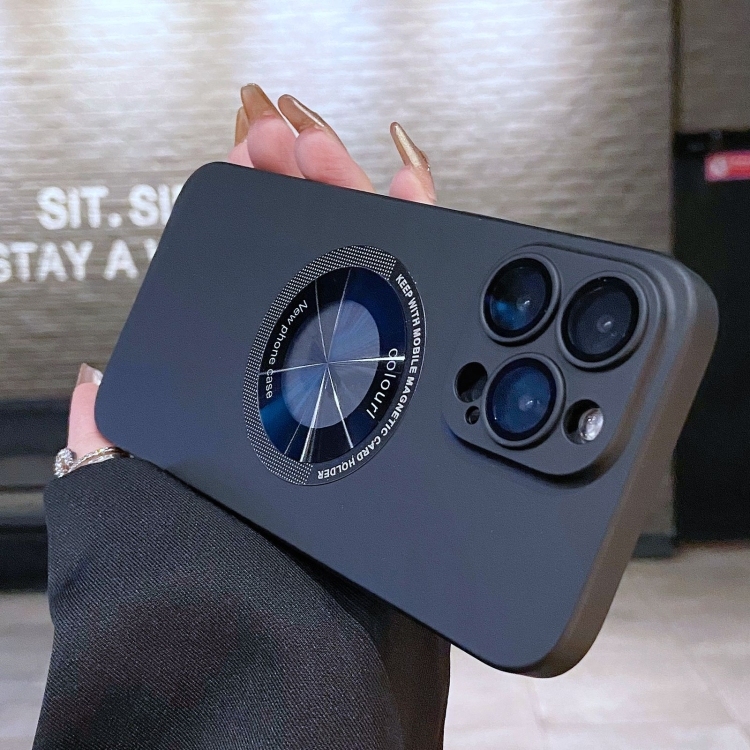 iPhone 13 Pro Electroplating Oil Injection Magsafe Magnetic PC Husa (Black)