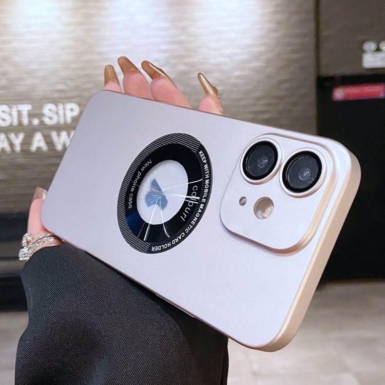 iPhone 11 Electroplating Oil Injection Magsafe Magnetic PC Husa (Silver)