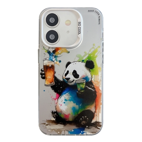 iPhone 11 Animal Pattern Oil Painting Series PC + TPU Husa (Panda)
