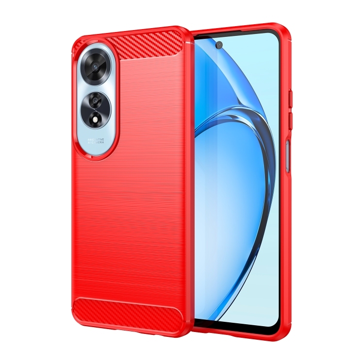 OPPO A60 Brushed Carbon TPU (Red)