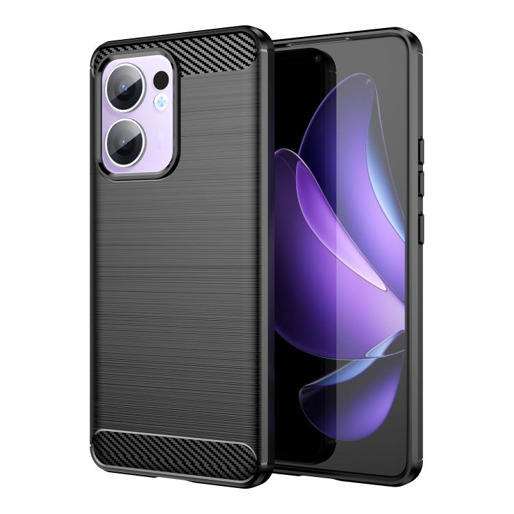 OPPO Reno13 F 5G Carbon Fiber Brushed Texture TPU Phone Husa (Black)
