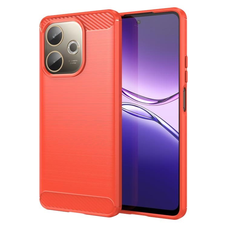 OPPO A5 Pro 4G Carbon Fiber Brushed Texture TPU Phone Husa(Red)