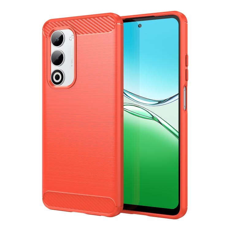 OPPO A5 4G Global Carbon Fiber Brushed Texture TPU Phone Husa(Red)