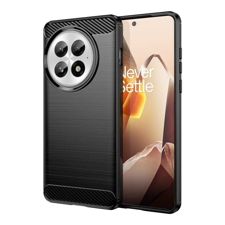 OnePlus 13 Carbon Fiber Brushed Texture TPU Phone Husa (Black)