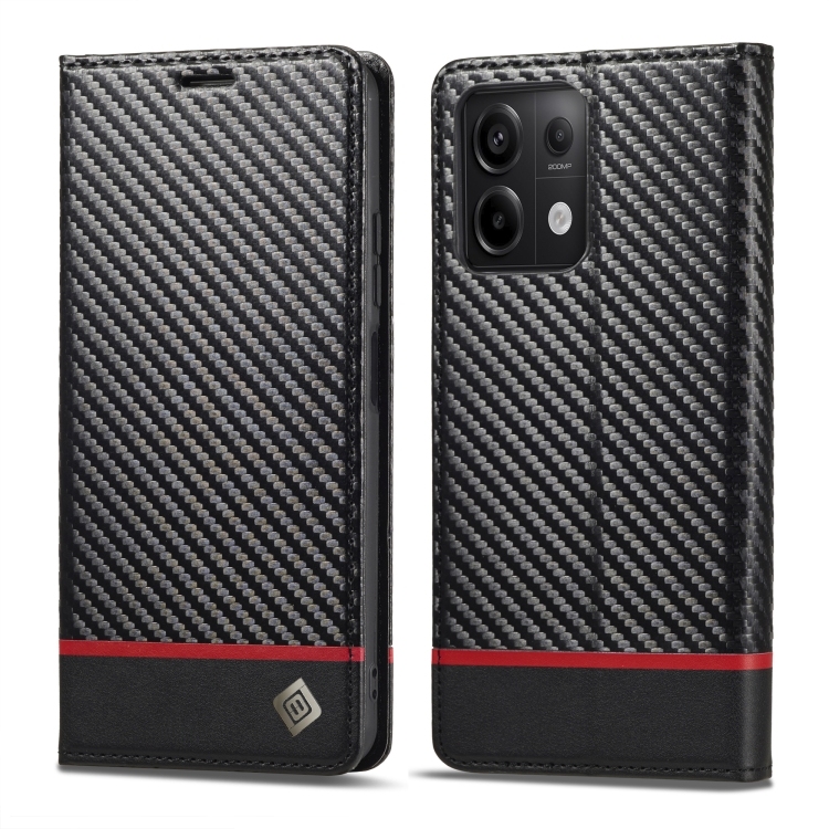 Xiaomi Redmi Note 13 Pro 4G LC.IMEEKE Carbon Fiber Texture Carte Leather Phone husa(Black)