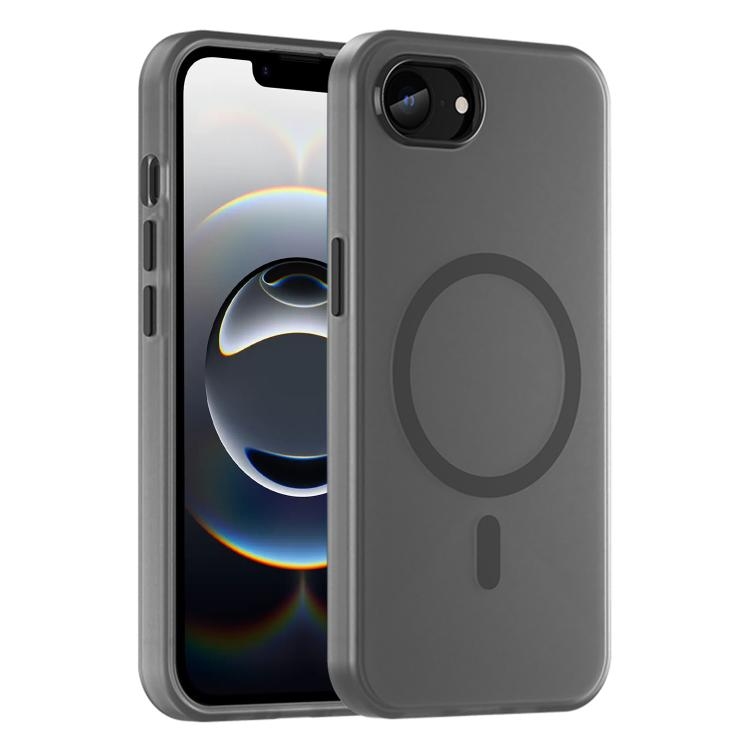 iPhone 16e MagSafe Frosted Translucent TPU + PC Full Coverage Phone Husa (Black)