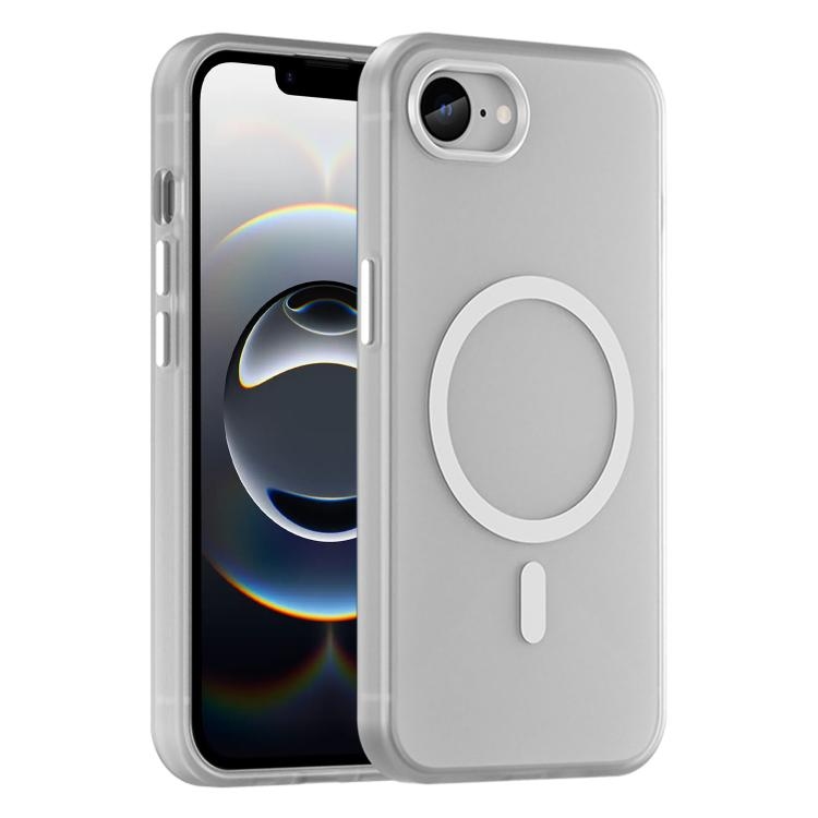 iPhone 16e MagSafe Frosted Translucent TPU + PC Full Coverage Phone Husa (White)
