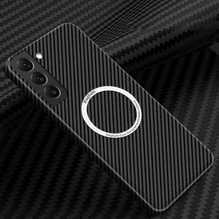 Samsung S24+ 5G Carbon Fiber Texture MagSafe Magnetic Phone Husa (Black)