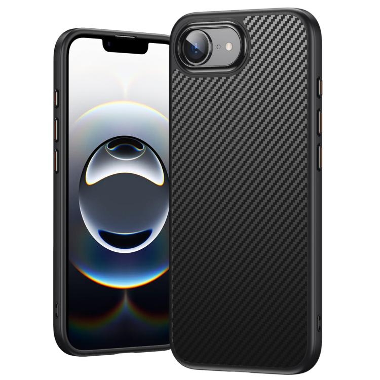 iPhone 16e Kevlar Fiber Shockproof MagSafe Phone Husa(Black)