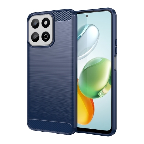 Honor 200 Smart Carbon Fiber Brushed Texture TPU Phone Husa (Blue)