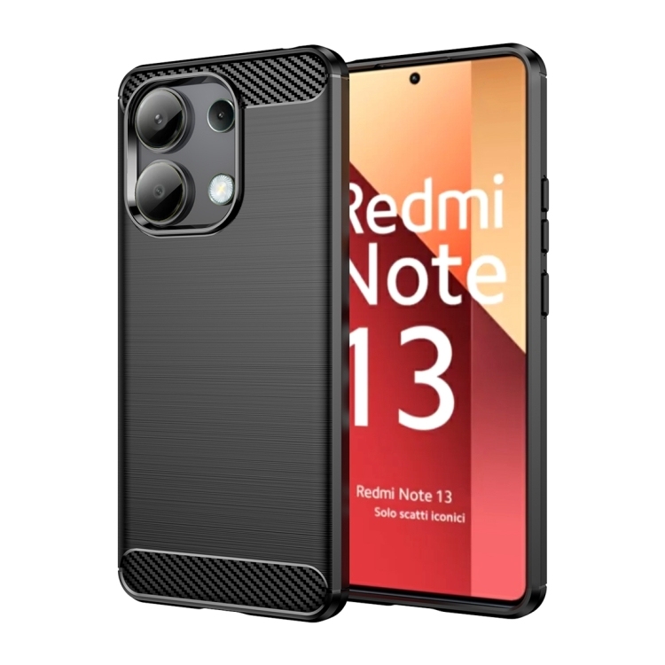 Xiaomi Redmi Note 13 4G Global Brushed Texture Carbon Fiber TPU Phone Husa (Black)