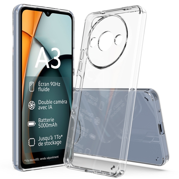 Xiaomi Redmi A3 / Poco C61 Scratchproof Acrylic TPU Phone husa(Transparent)