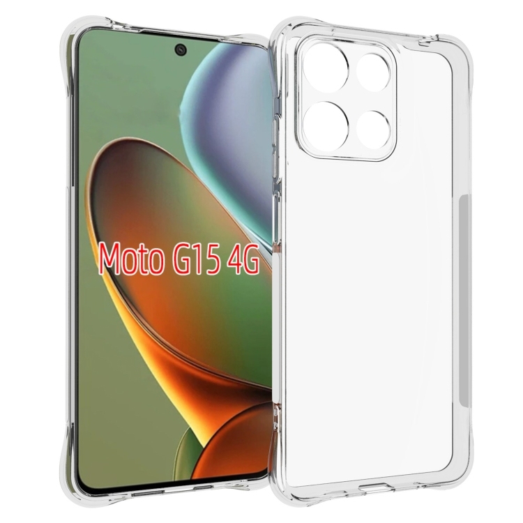 Motorola Moto G15 4G Shockproof Non-slip Thickening TPU Phone Husa (Transparent)