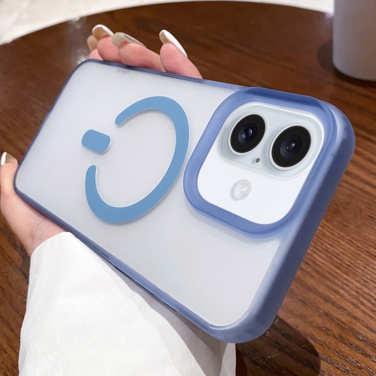 iPhone 16 Dual-Side Frosted MagSafe Clear Phone Husa (Blue)