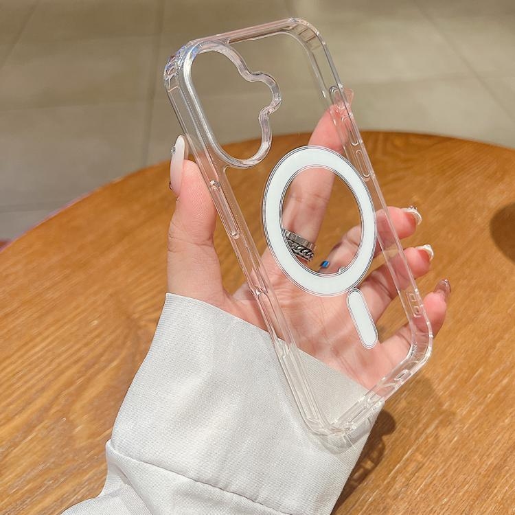 iPhone 17 Large Hole Camera MagSafe Magnetic Clear Acrylic TPU Husa (Transparent)