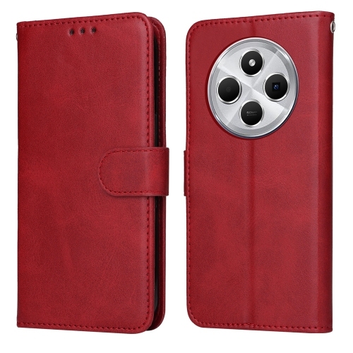 Redmi 14C 4G Classic Calf Texture Carte Piele Phone Husa (Red)