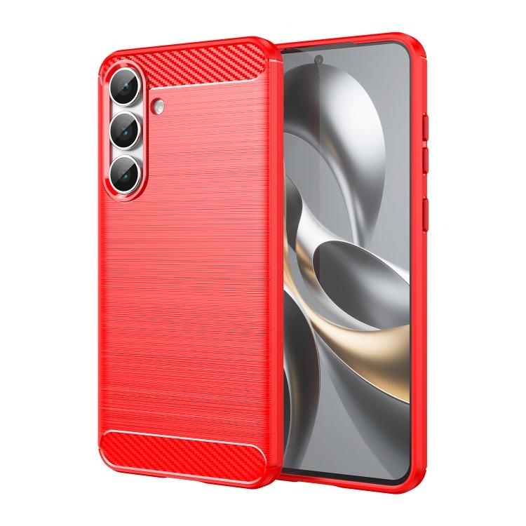 Samsung S25 FE 5G Brushed Carbon TPU (Red)