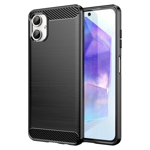 Samsung A06 4G Carbon Fiber Brushed Texture TPU Husa (Black)