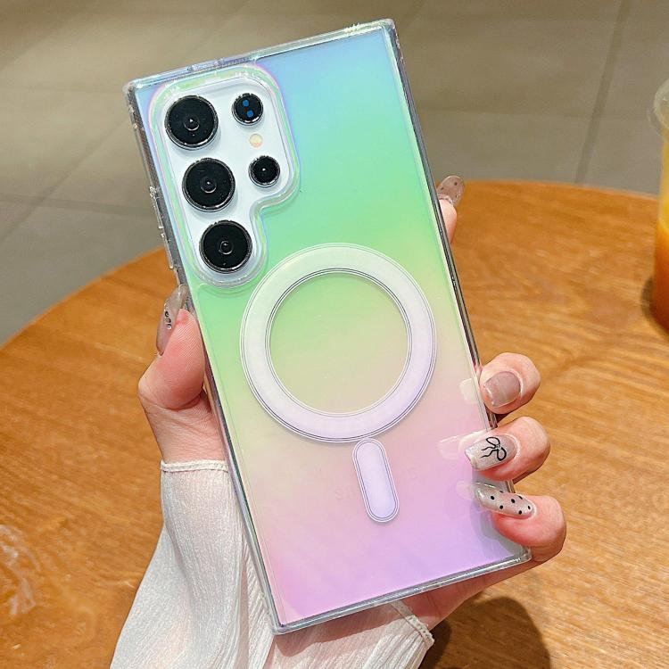 Samsung S26 Ultra 5G Gradient Color MagSafe Airbag Full Coverage Phone Husa(Rainbow)