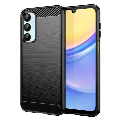 Samsung A56 5G Carbon Fiber Brushed Texture TPU Husa (Black)