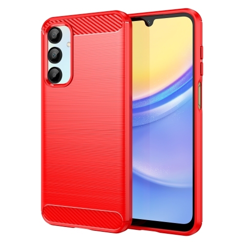 Samsung A56 5G Carbon Fiber Brushed Texture TPU Husa (Red)