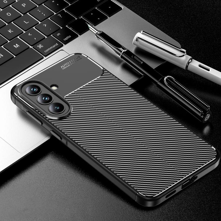 Samsung A57 5G Carbon Fiber Texture Shockproof TPU Phone Husa(Black)