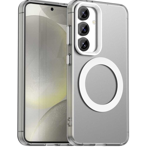 Samsung Galaxy S25 5G Candy Magsafe PC Hybrid TPU Phone Husa (White)