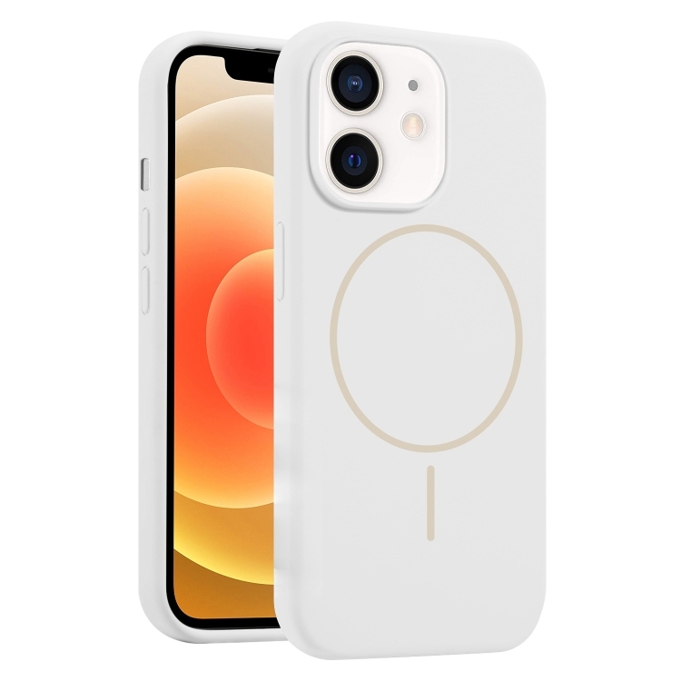 iPhone 12 Liquid Silicone MagSafe Phone Husa(White)
