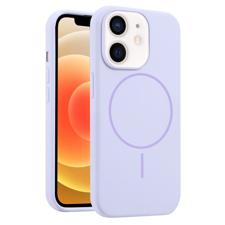 iPhone 12 Liquid Silicone MagSafe Phone Husa(Lilac)