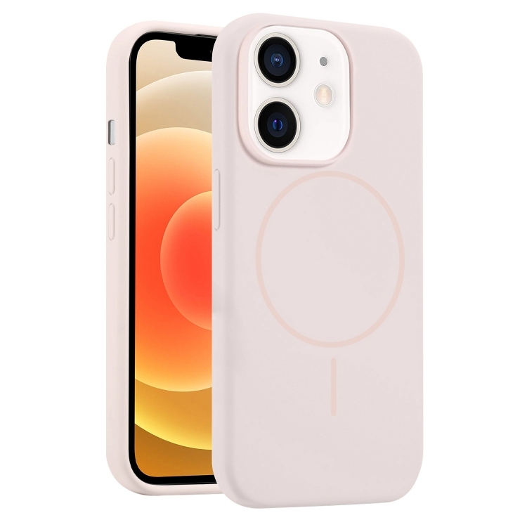 iPhone 12 Liquid Silicone MagSafe Phone Husa(Pink)