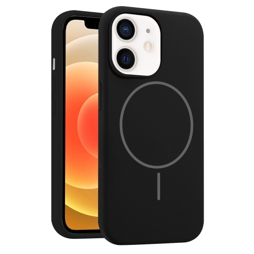 iPhone 12 Liquid Silicone MagSafe Husa (Black)
