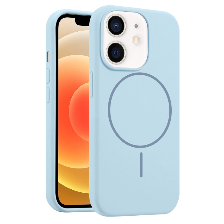 iPhone 12 Liquid Silicone MagSafe Phone Husa(Blue)