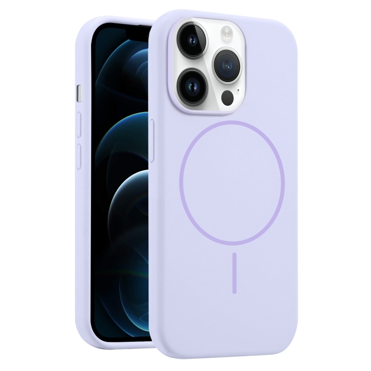 iPhone 12 Pro Max Liquid Silicone MagSafe Phone Husa(Lilac)