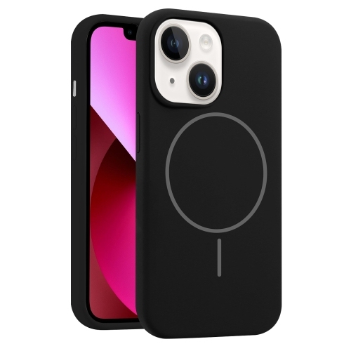 iPhone 13 Liquid Silicone MagSafe Phone Husa (Black)