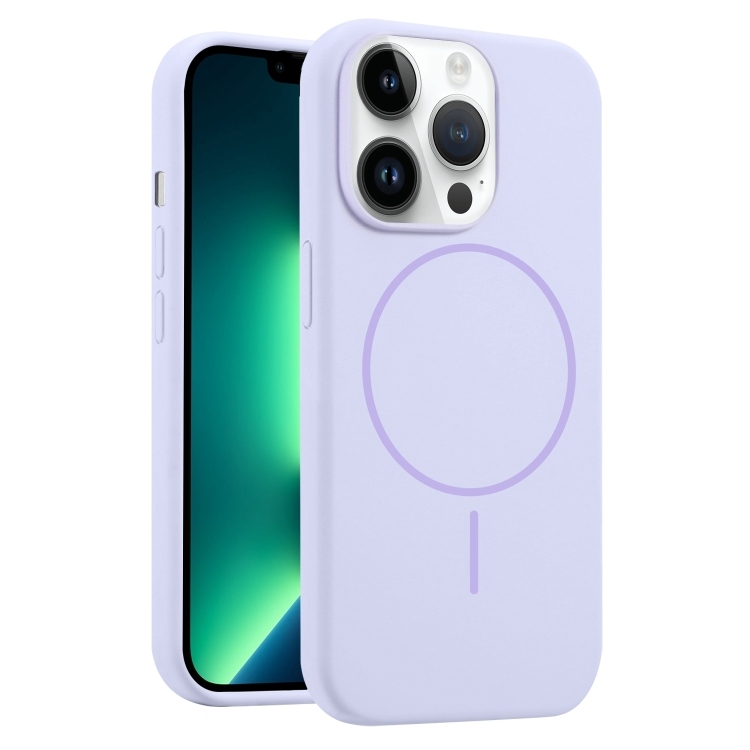 iPhone 13 Pro Max Liquid Silicone MagSafe Phone Husa(Lilac)