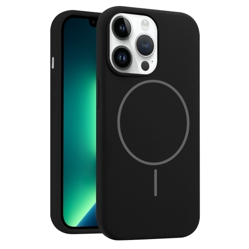 iPhone 13 Pro Max Liquid Silicone MagSafe Husa (Black)
