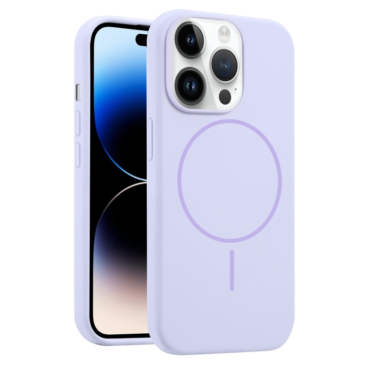 iPhone 14 Pro Liquid Silicone MagSafe Phone Husa(Lilac)