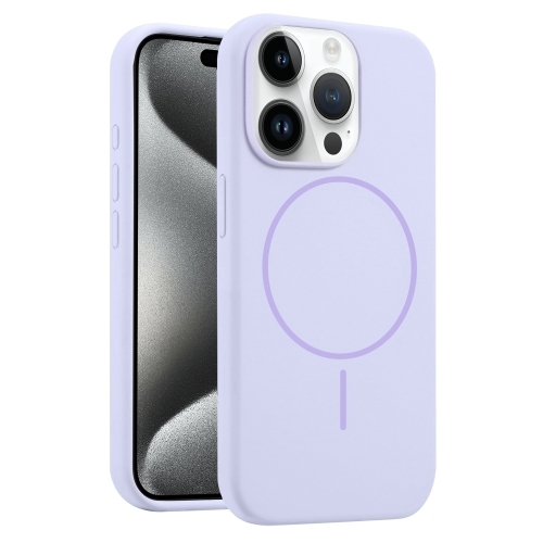 iPhone 15 Pro Max Liquid Silicone MagSafe Phone Husa (Lilac)