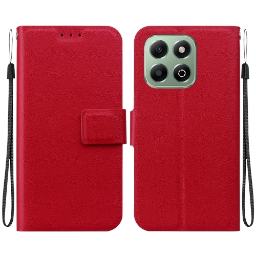 Honor X6b Ultra-thin Voltage Magnetic Buckle Piele Phone Husa (Red)