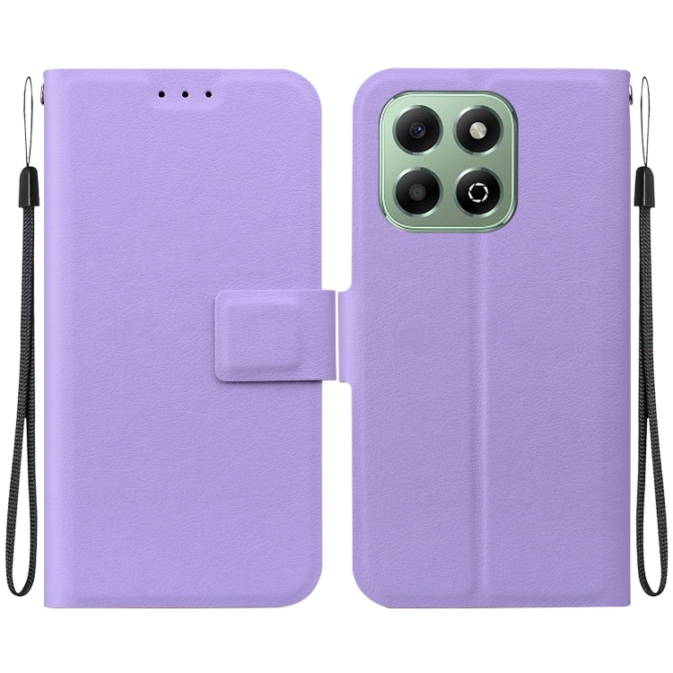 Honor X6b Ultra-thin Voltage Magnetic Buckle Piele Phone Husa (Purple)