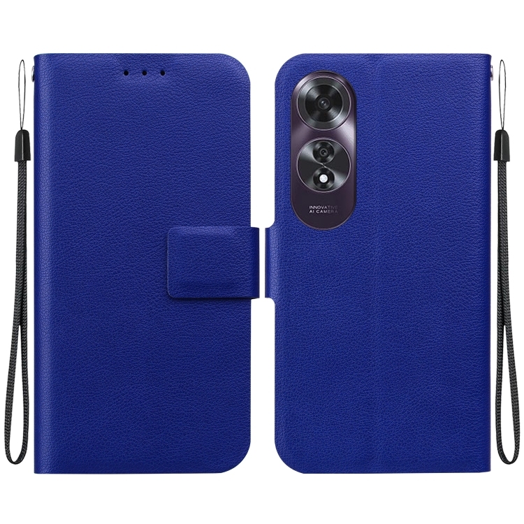 OPPO A60 4G Ultra-thin Voltage Magnetic Buckle Piele Phone Husa (Blue)