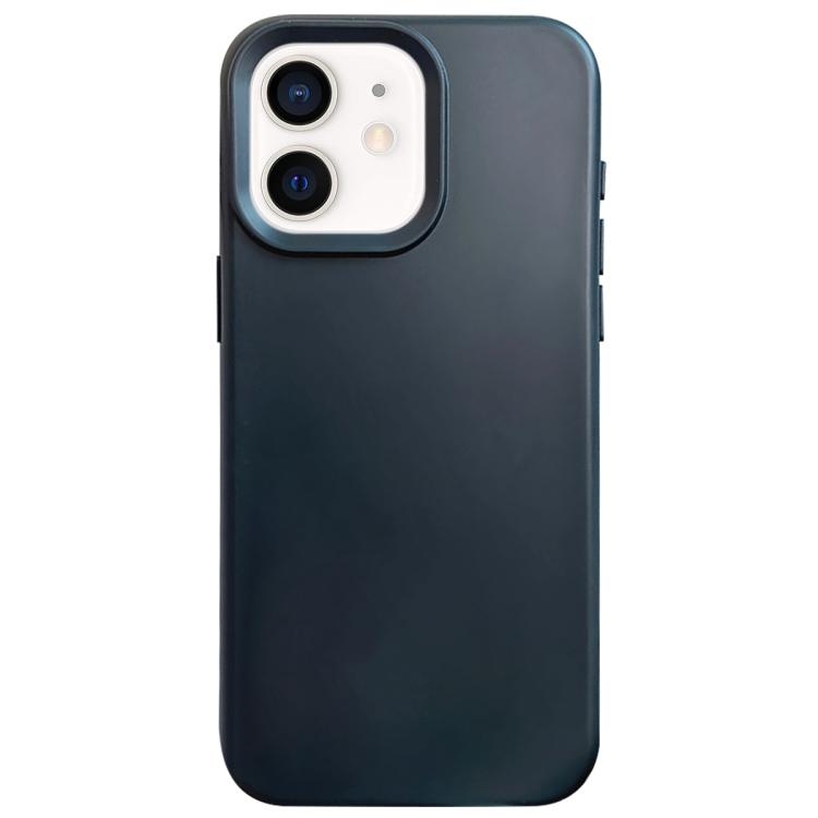 iPhone 12 Dopamine Simple Imitation Liquid Silicone Phone Husa(Black)