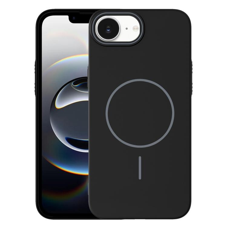 iPhone 16e Thin Circle PC Injection MagSafe Phone Husa(Black)