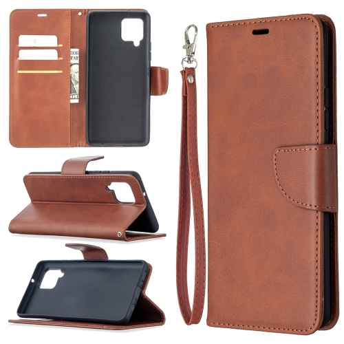 Carte Samsung A42 5G Retro Lambskin Texture Pure Color (Brown)