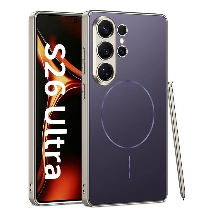 Samsung S26 Ultra 5G GKK AG Craft Skin Feel Full Coverage Magnetic Phone Husa without Pen(Purple)