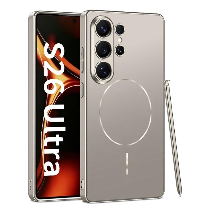 Samsung S26 Ultra 5G GKK AG Craft Skin Feel Full Coverage Magnetic Phone Husa without Pen(Grey)