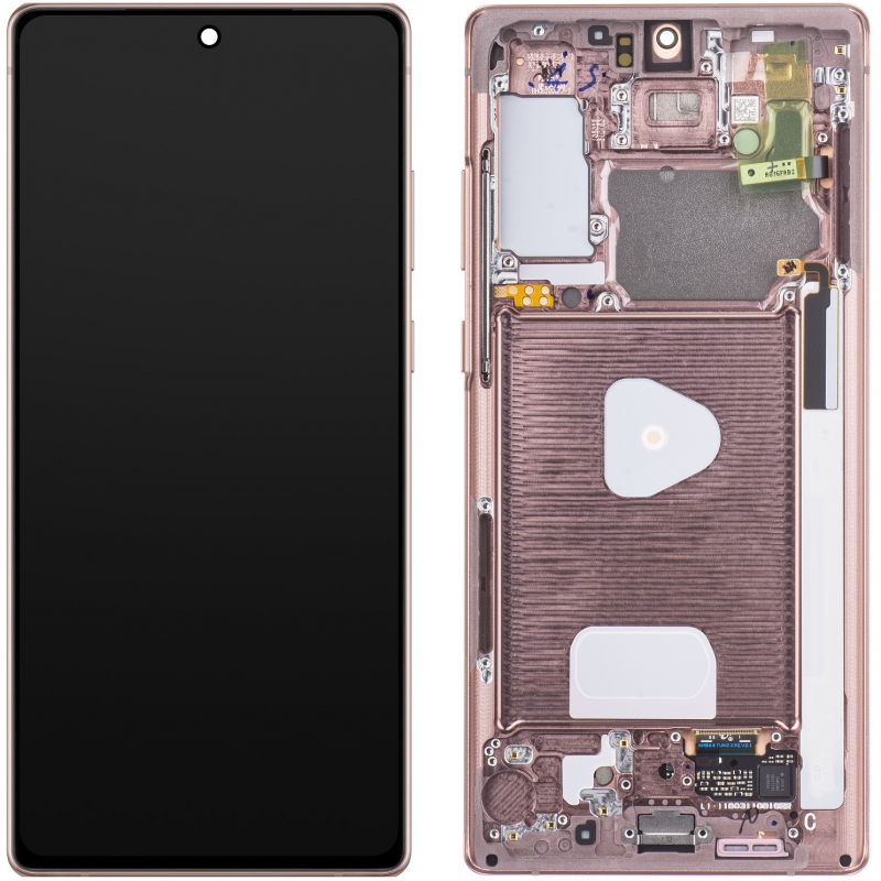 LCD SAMSUNG NOTE 20 / N980 / N981 BRONZE WITH FRAME ORIGINAL (SERVICE PACK)